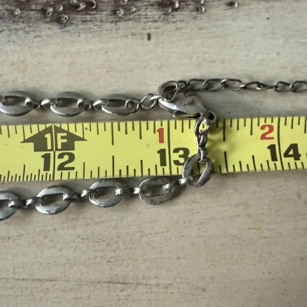Purple‎ Beaded Necklace Silver Tone Asymmetrical Adjustable 27-30”
